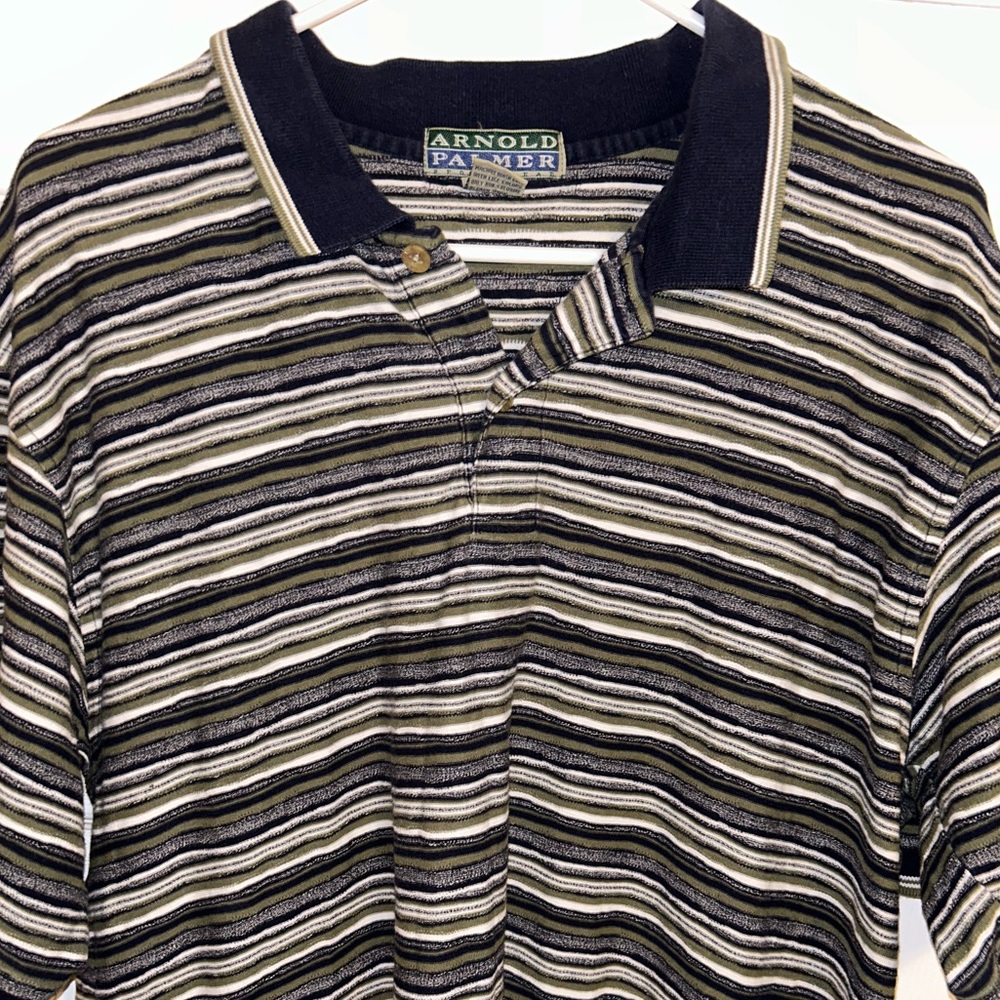 80s vintage green and blue polo shirt